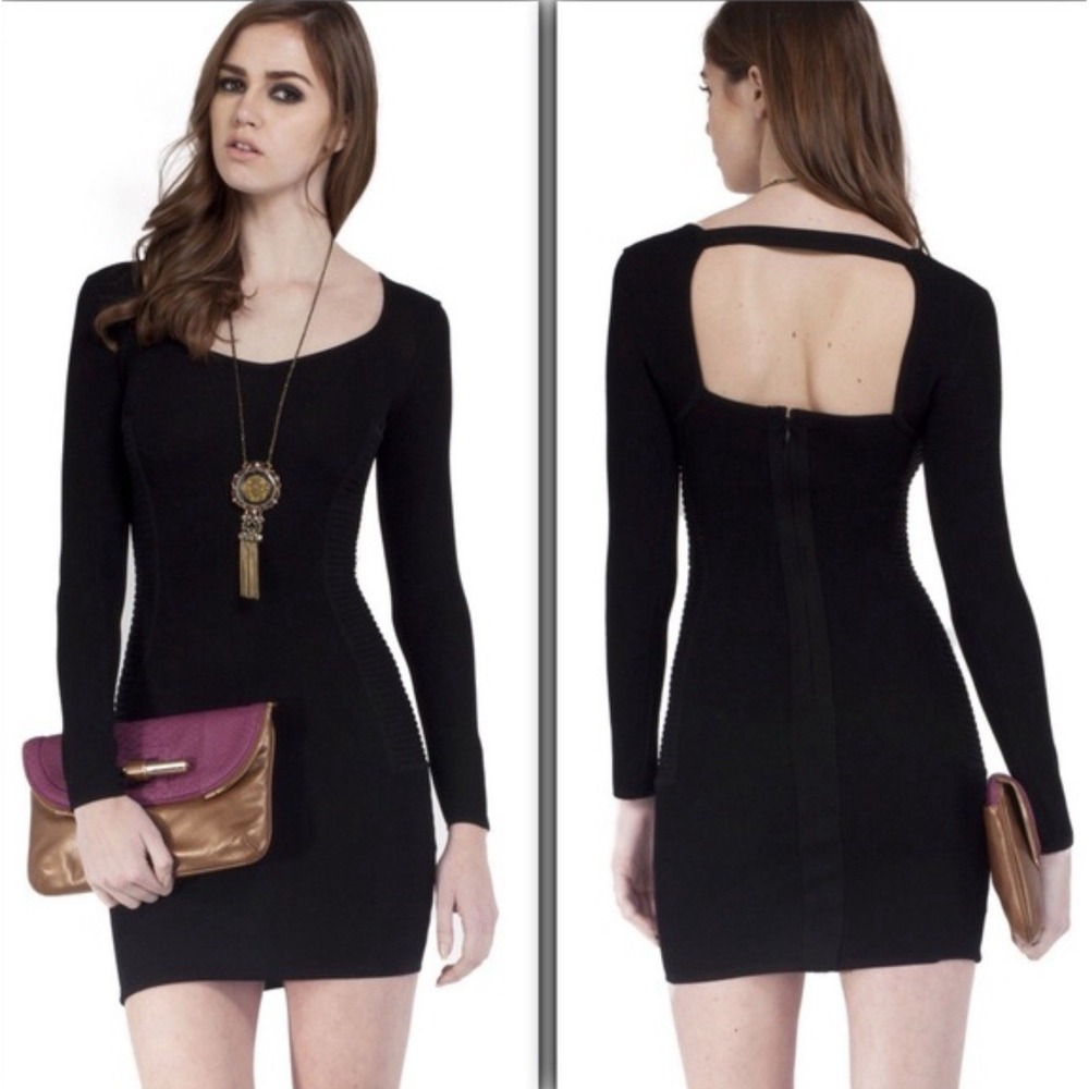 Cut25 by Yigal Azrouel Textured Knit Mini Bodycon Dress Open Back Sz XS